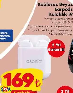 KABLOSUZ BEYAZ EARPODS KULAKLIK İ9 KABLOSUZ BEYAZ EARPODS KULAKLIK İ9